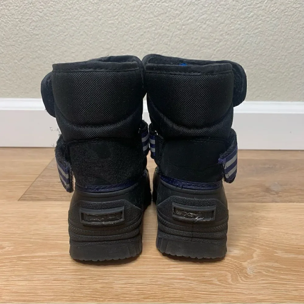 Nautica Port Toddler Size 8 Boy Black Blue Waterproof Snow Boots